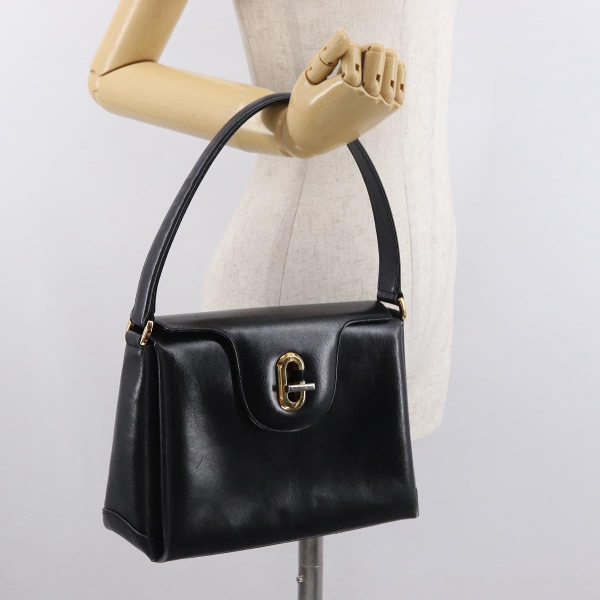 GUCCI Shoulder Bag Leather Black Gold 000 406 2080 Auth 169094