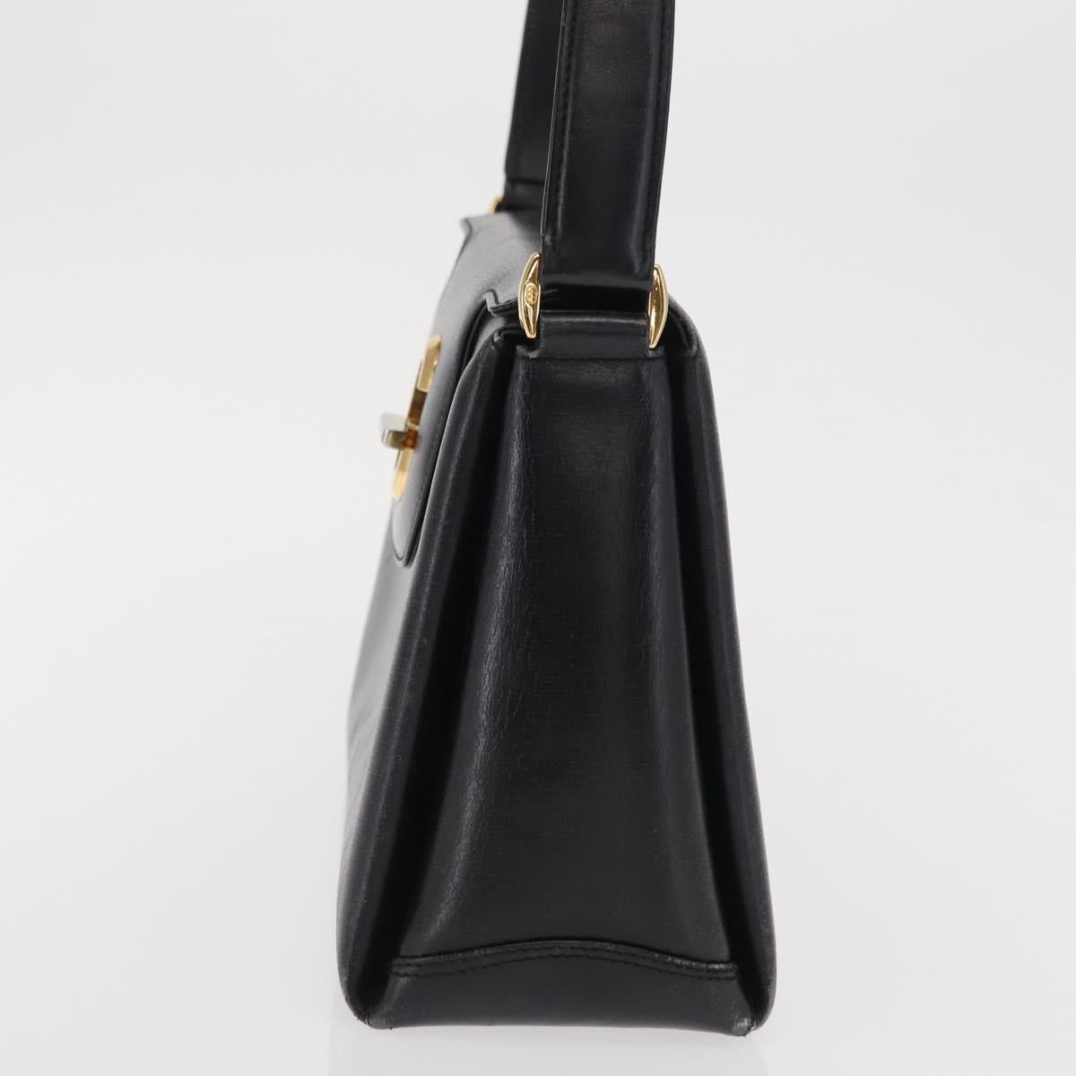 GUCCI Shoulder Bag Leather Black Gold 000 406 2080 Auth 169094