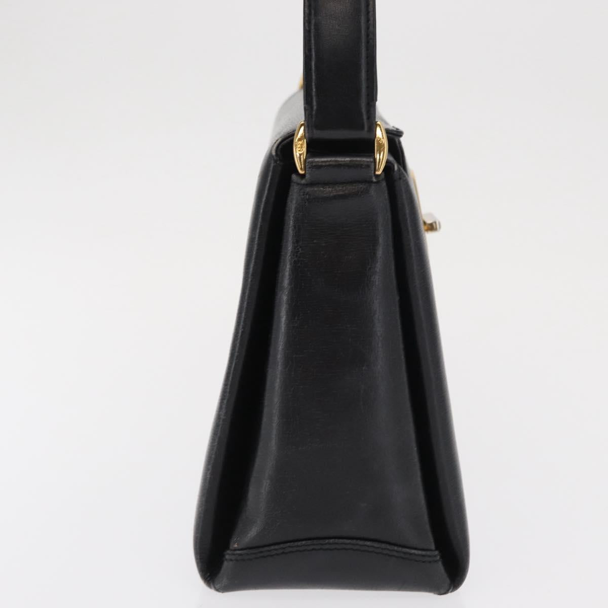 GUCCI Shoulder Bag Leather Black Gold 000 406 2080 Auth 169094