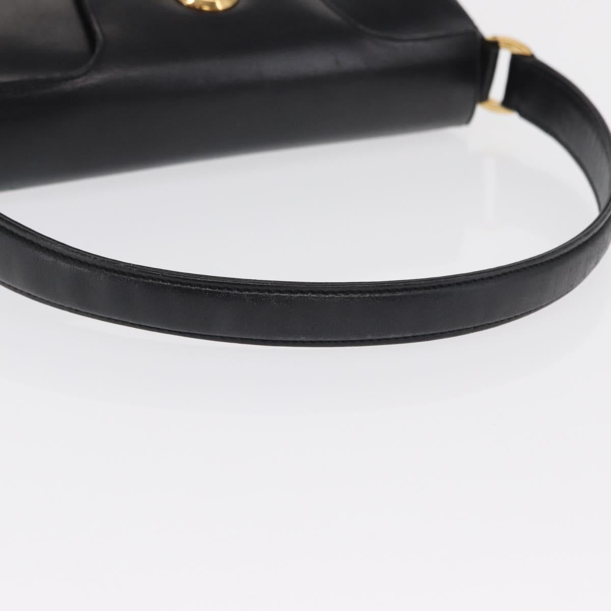GUCCI Shoulder Bag Leather Black Gold 000 406 2080 Auth 169094