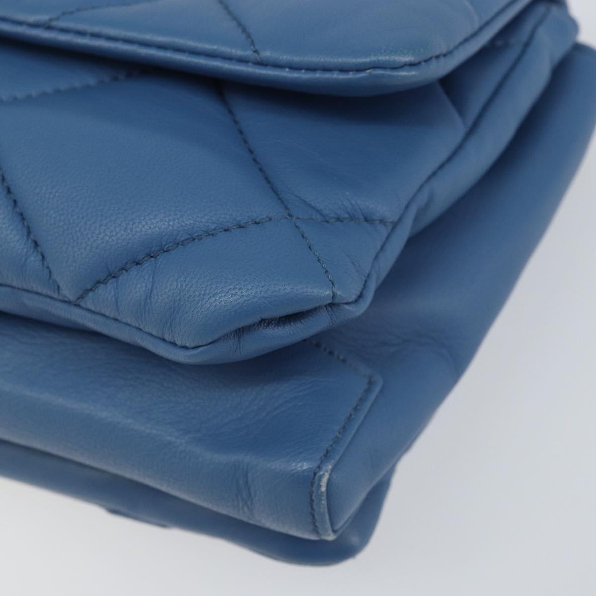 Salvatore Ferragamo Vala Shoulder Bag Leather Blue Gold Auth 169096V