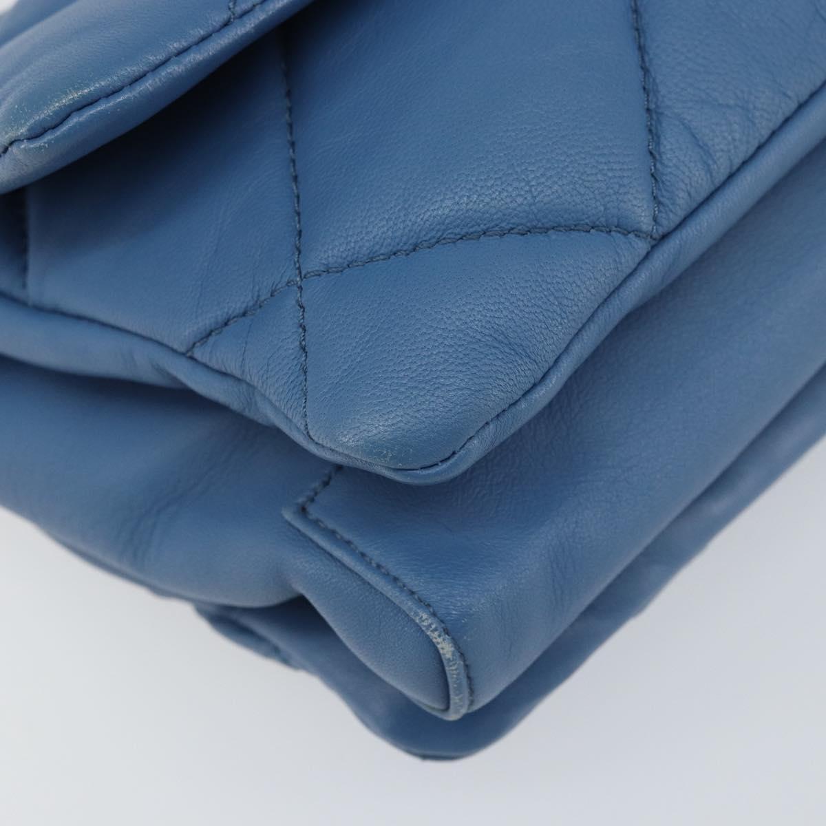 Salvatore Ferragamo Vala Shoulder Bag Leather Blue Gold Auth 169096V