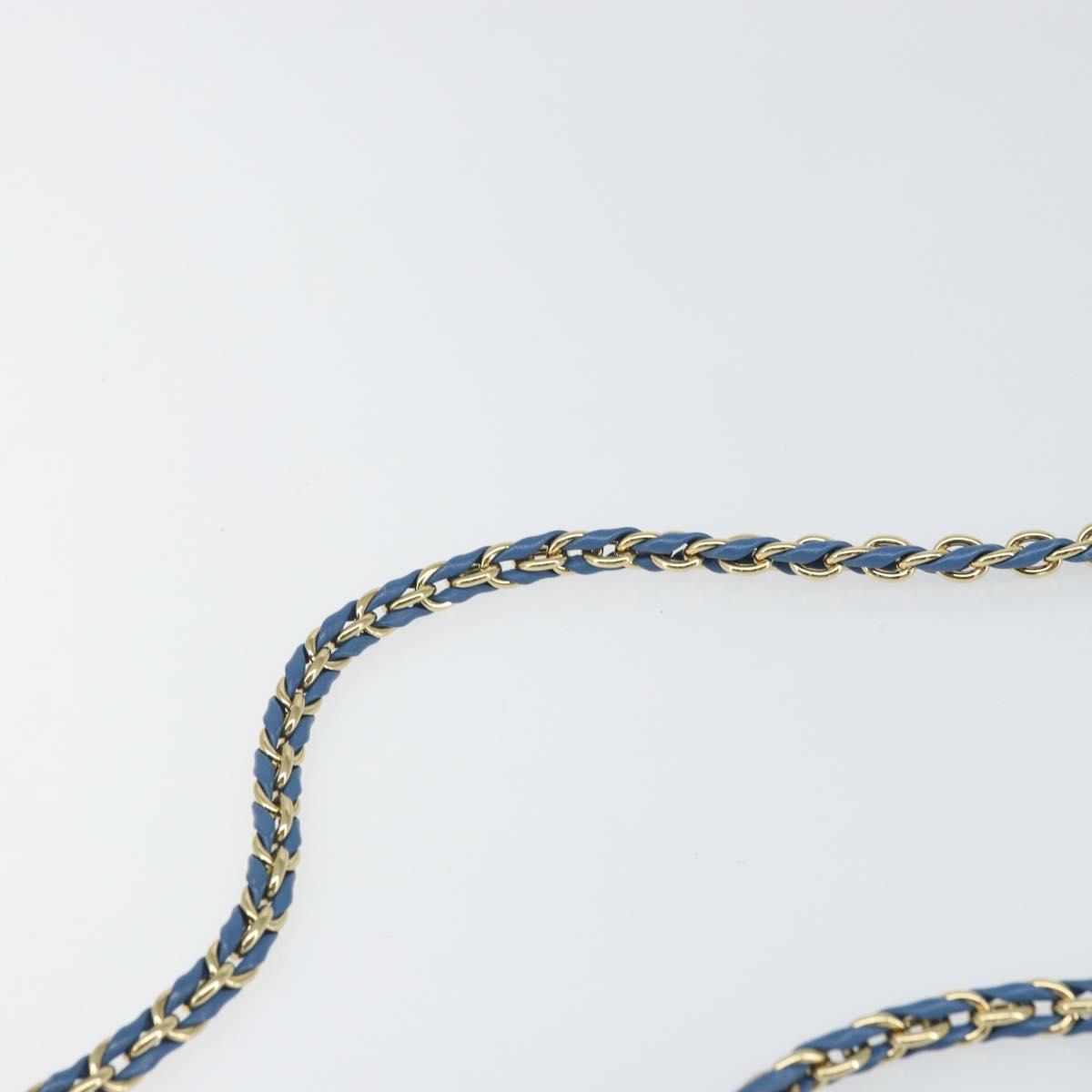 Salvatore Ferragamo Vala Shoulder Bag Leather Blue Gold Auth 169096V