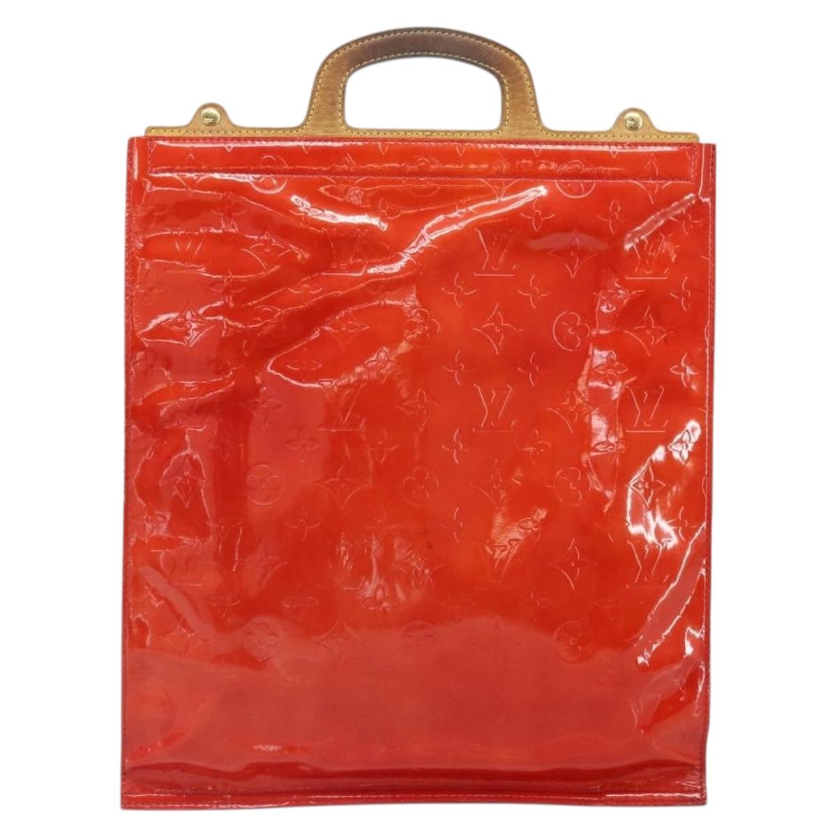 LOUIS VUITTON Monogram Vernis Stanton Tote Bag Red M91078 LV Auth 169097