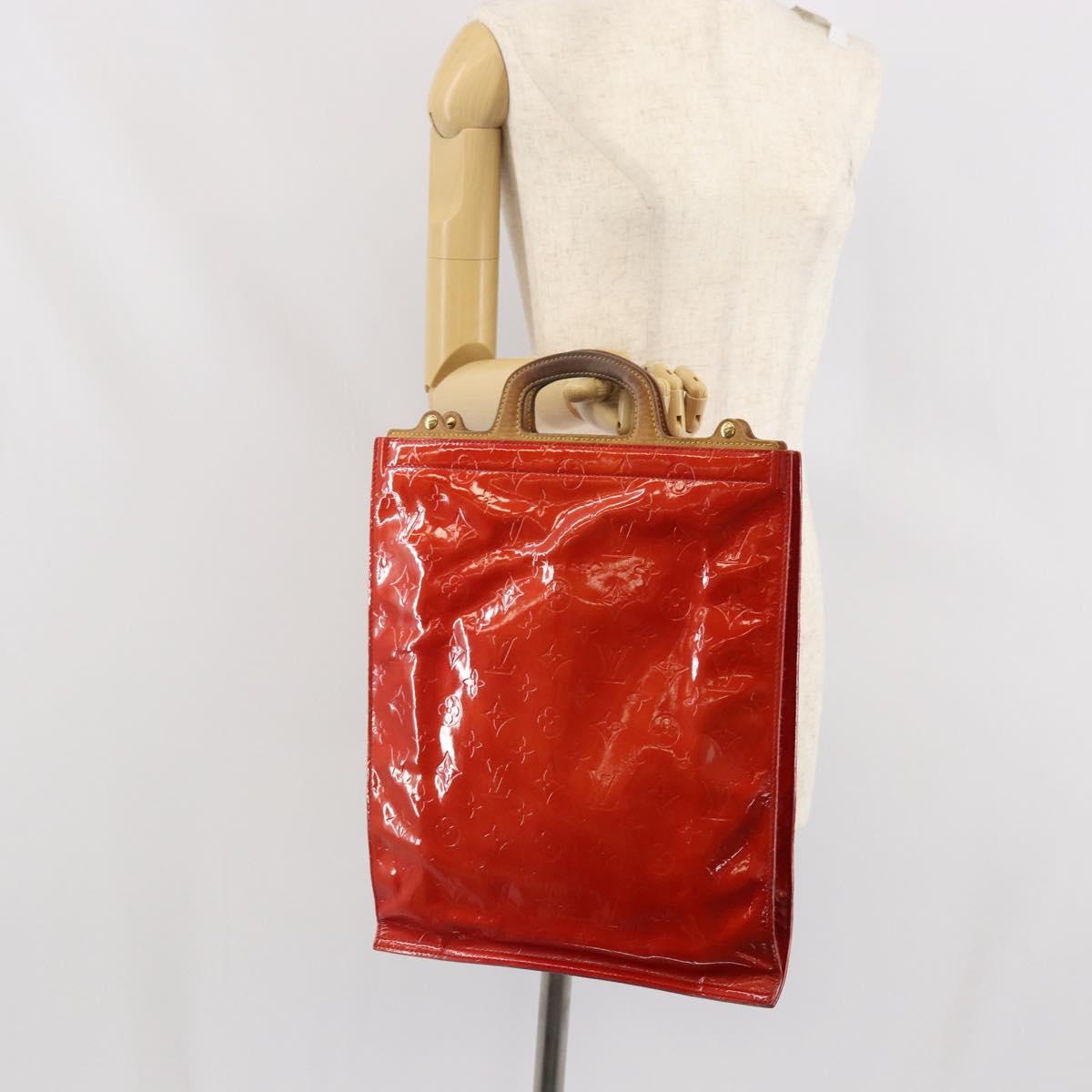 LOUIS VUITTON Monogram Vernis Stanton Tote Bag Red M91078 LV Auth 169097
