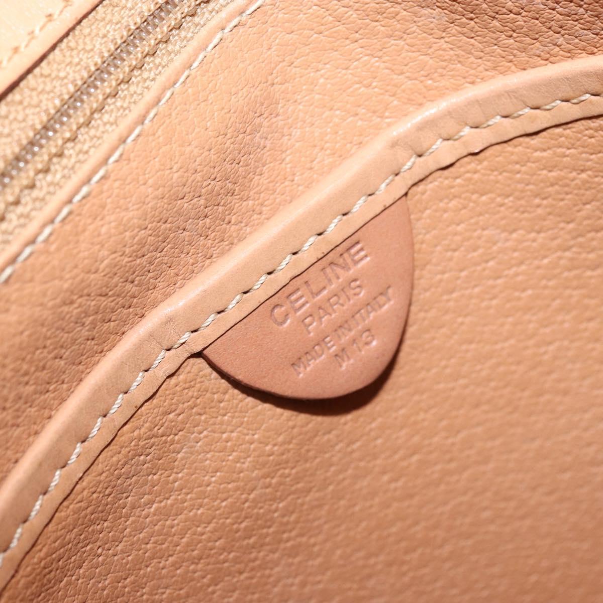 CELINE Macadam Canvas Hand Bag PVC Leather Brown Gold Auth 169099