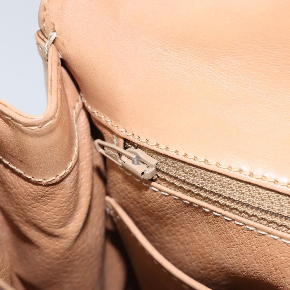 CELINE Macadam Canvas Hand Bag PVC Leather Brown Gold Auth 169099