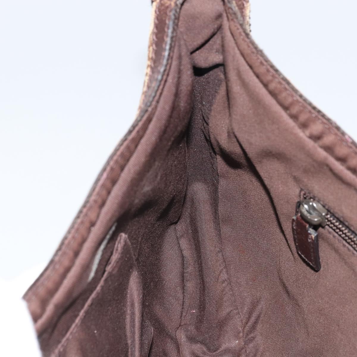 GUCCI GG Canvas Shoulder Bag Beige Silver 122790 Auth 169102