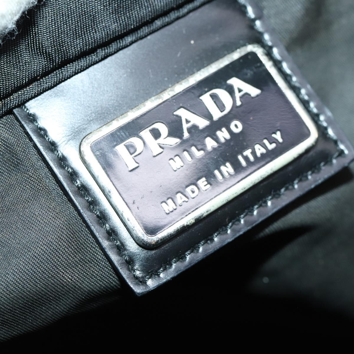 PRADA Shoulder Bag Nylon Black Silver Auth 169103