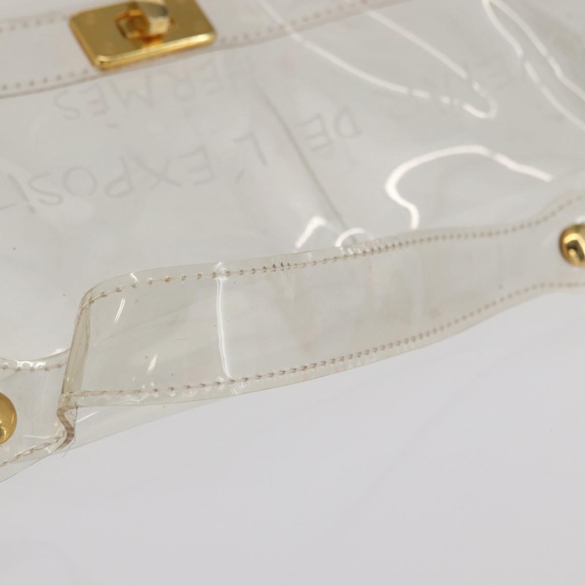 HERMES Vinyl Kelly Hand Bag Vinyl Clear Auth 169104