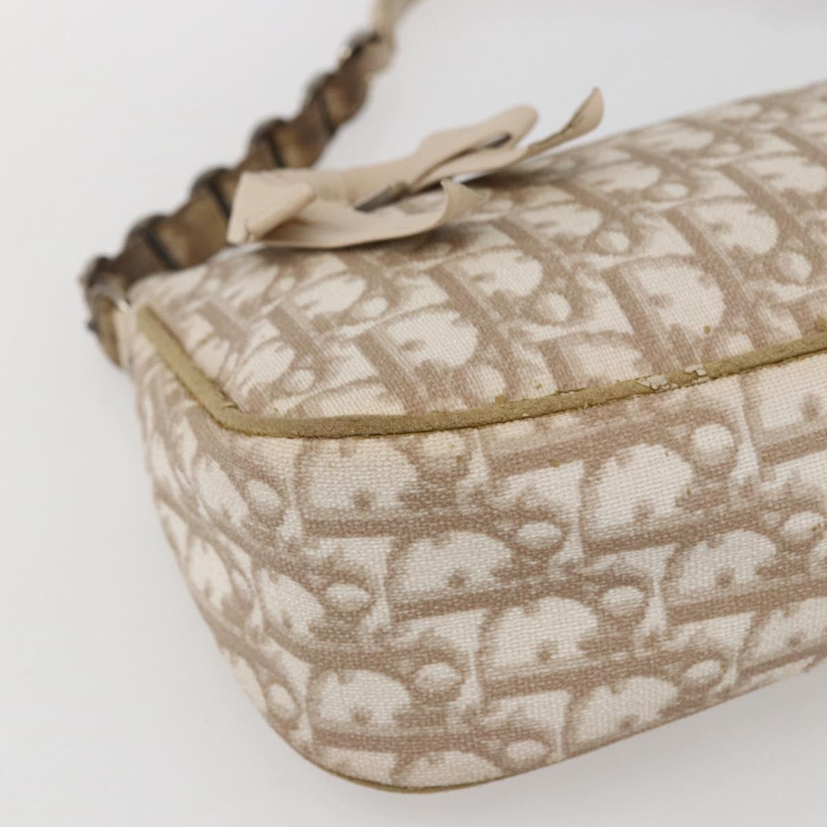 Christian Dior Trotter Romantic Chain Shoulder Bag PVC Beige Auth 169114