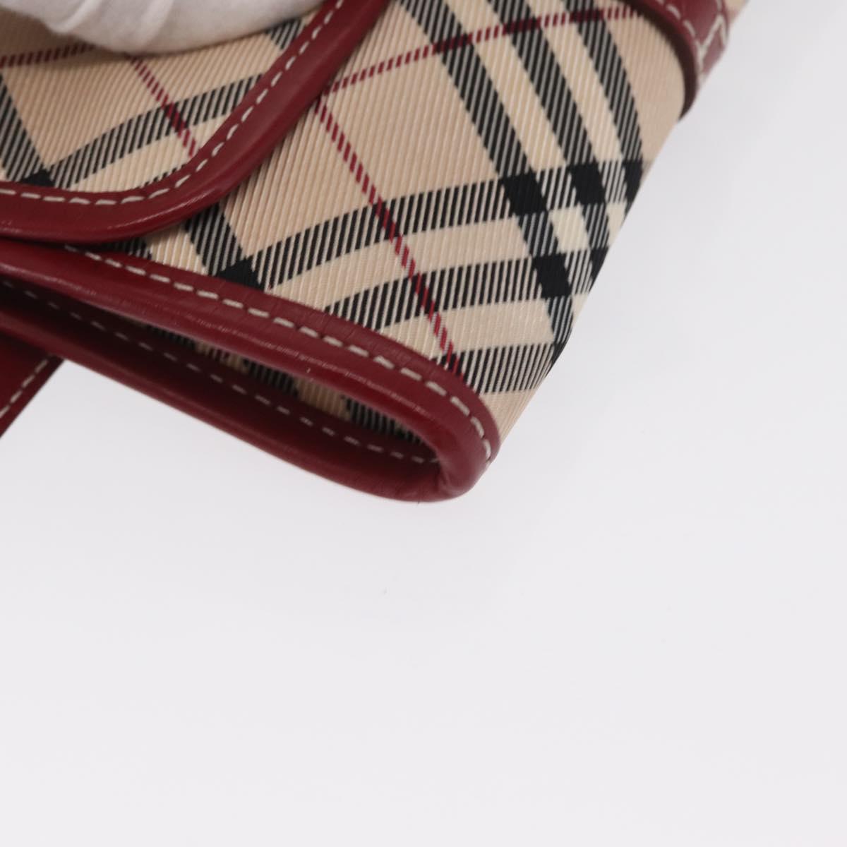 BURBERRY Nova Check Blue Label Waist Bag Canvas 2way Beige Silver Auth 169117