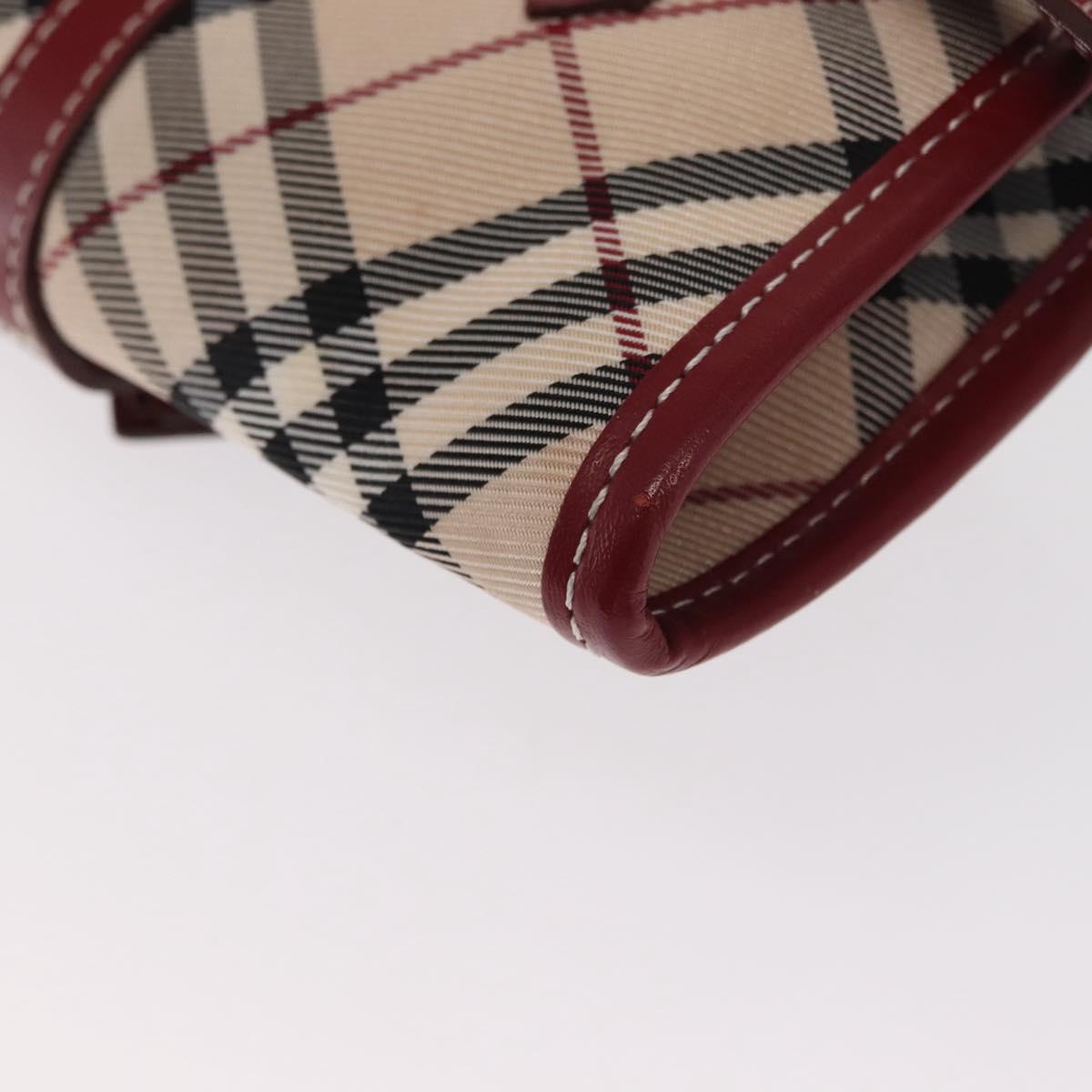 BURBERRY Nova Check Blue Label Waist Bag Canvas 2way Beige Silver Auth 169117