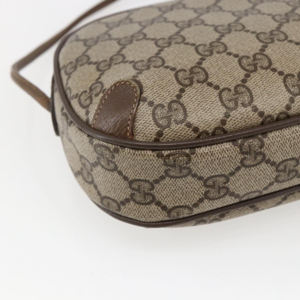 GUCCI GG Supreme Web Sherry Line Bag PVC Beige Gold 89 02 066 Auth 169118