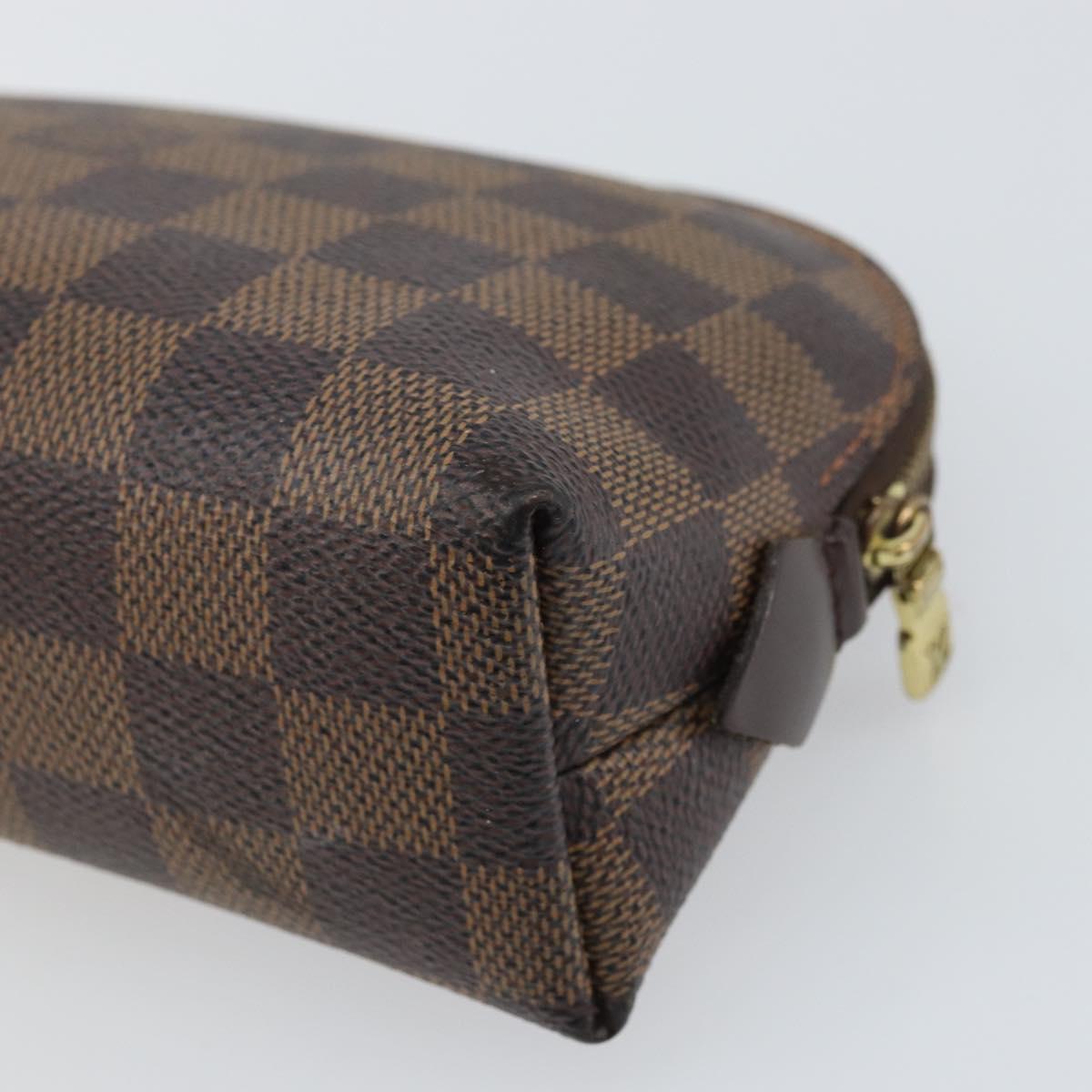 LOUIS VUITTON Damier Ebene Pochette Cosmetic PM Pouch N47516 LV Auth 169121