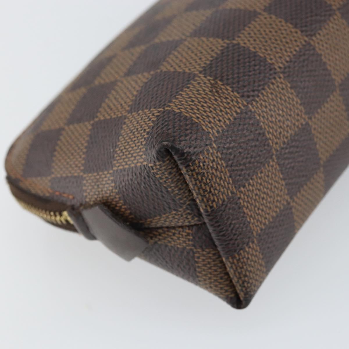 LOUIS VUITTON Damier Ebene Pochette Cosmetic PM Pouch N47516 LV Auth 169121