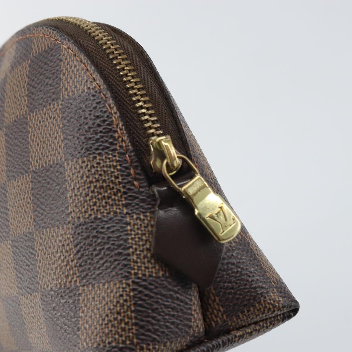 LOUIS VUITTON Damier Ebene Pochette Cosmetic PM Pouch N47516 LV Auth 169121