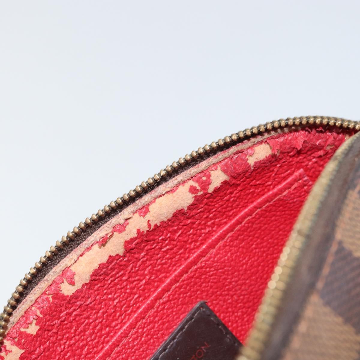 LOUIS VUITTON Damier Ebene Pochette Cosmetic PM Pouch N47516 LV Auth 169121