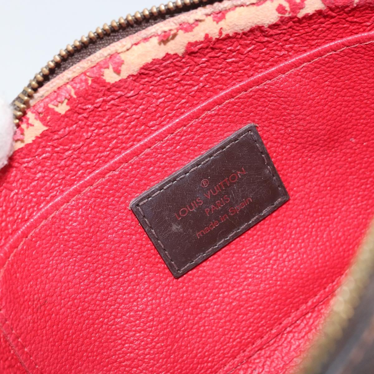 LOUIS VUITTON Damier Ebene Pochette Cosmetic PM Pouch N47516 LV Auth 169121