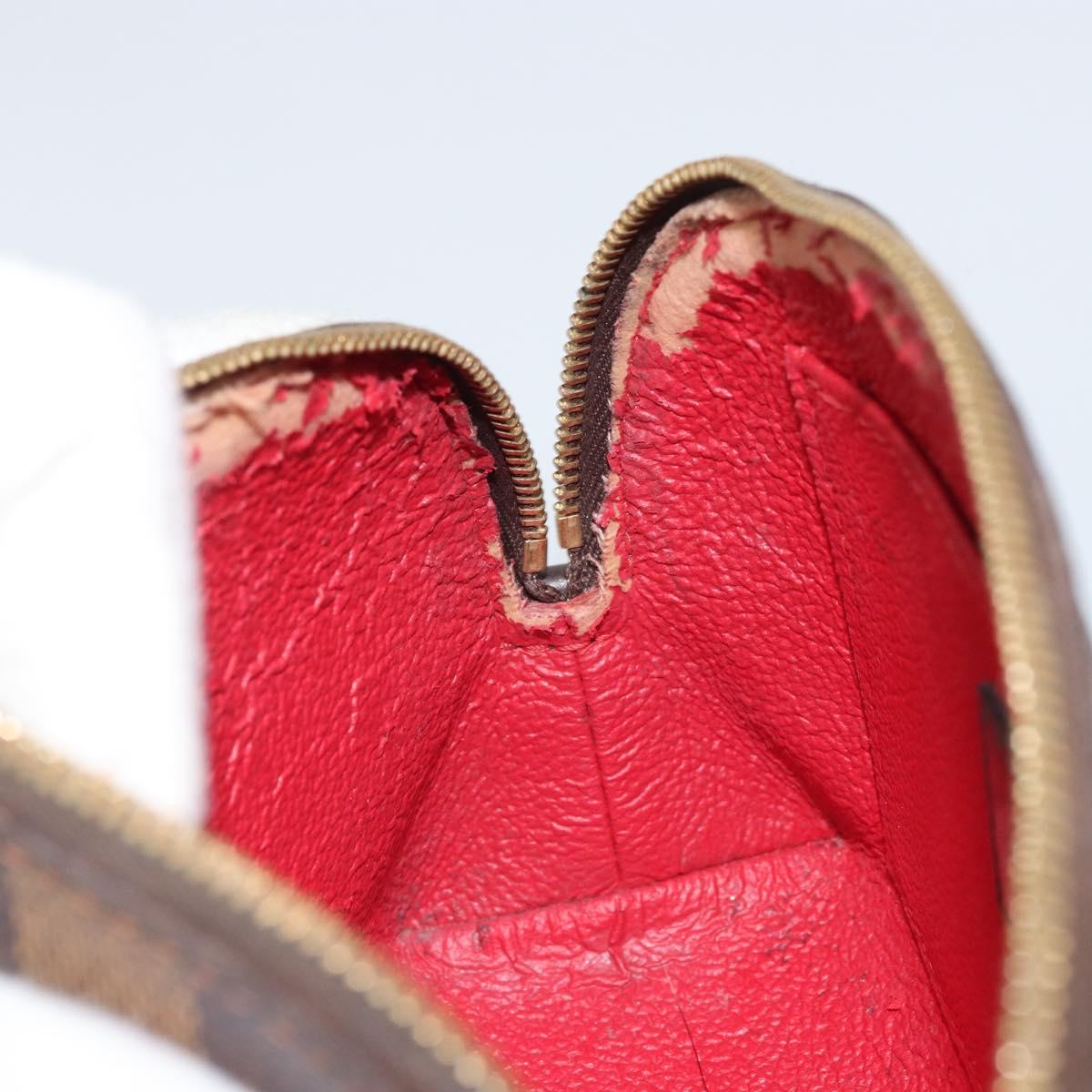 LOUIS VUITTON Damier Ebene Pochette Cosmetic PM Pouch N47516 LV Auth 169121