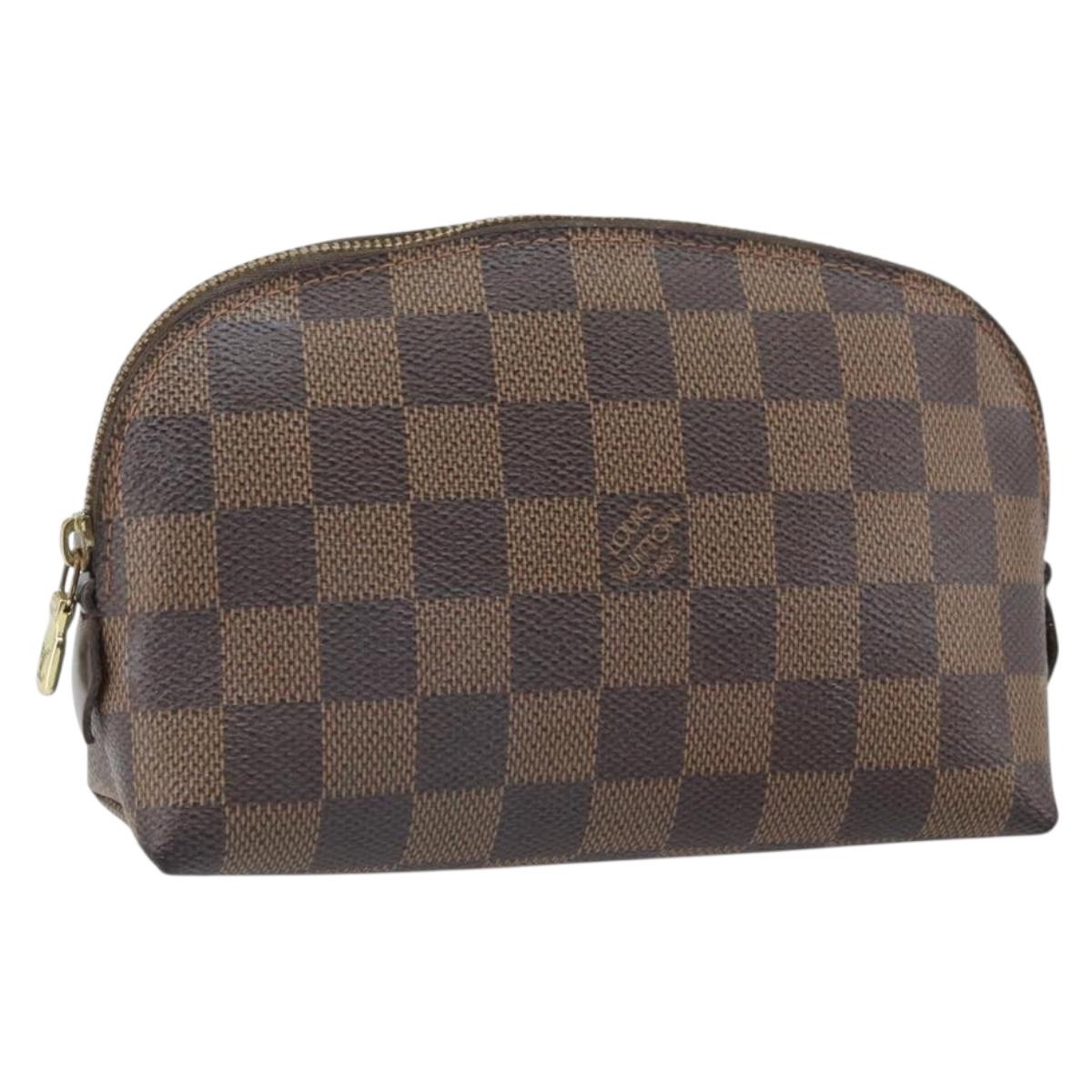 LOUIS VUITTON Damier Ebene Pochette Cosmetic PM Pouch N47516 LV Auth 169121