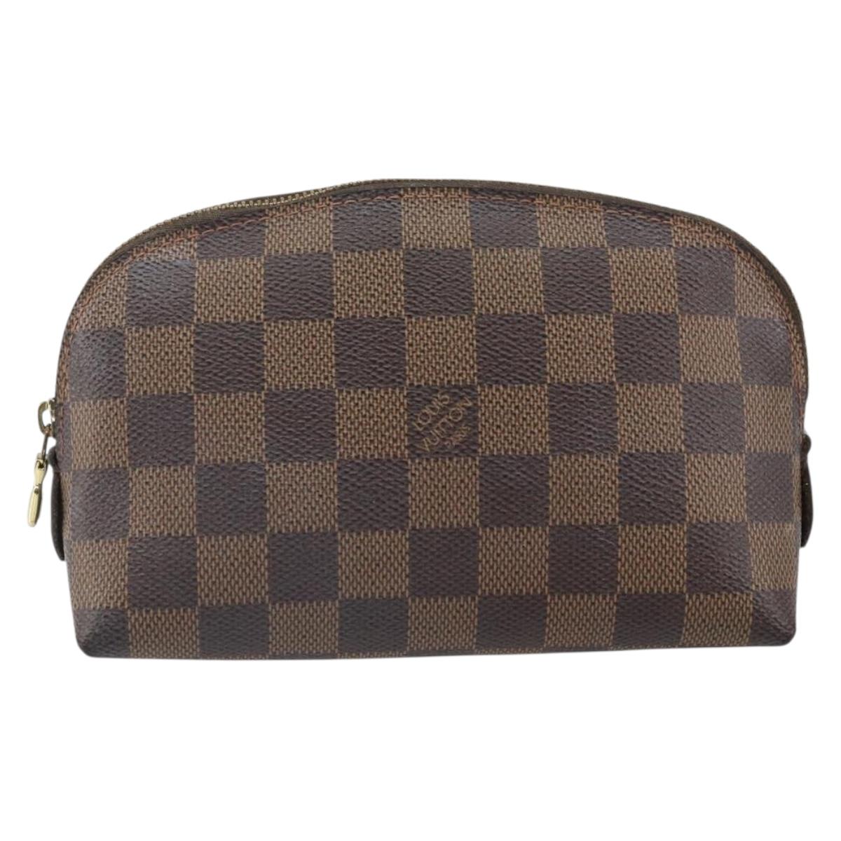 LOUIS VUITTON Damier Ebene Pochette Cosmetic PM Pouch N47516 LV Auth 169121