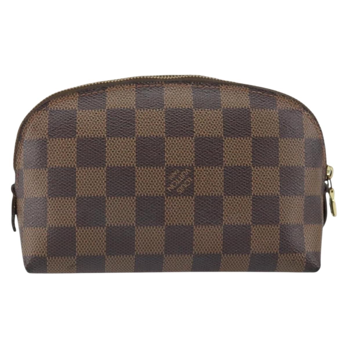 LOUIS VUITTON Damier Ebene Pochette Cosmetic PM Pouch N47516 LV Auth 169121
