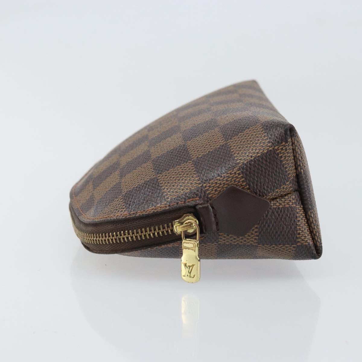 LOUIS VUITTON Damier Ebene Pochette Cosmetic PM Pouch N47516 LV Auth 169121