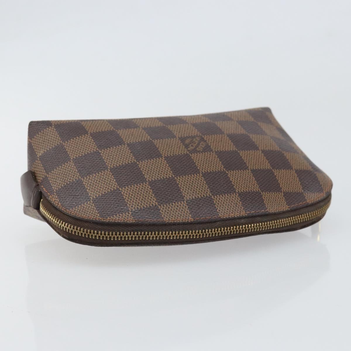 LOUIS VUITTON Damier Ebene Pochette Cosmetic PM Pouch N47516 LV Auth 169121