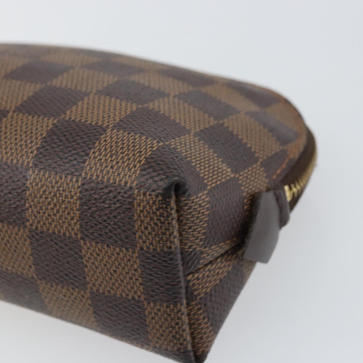 LOUIS VUITTON Damier Ebene Pochette Cosmetic PM Pouch N47516 LV Auth 169121