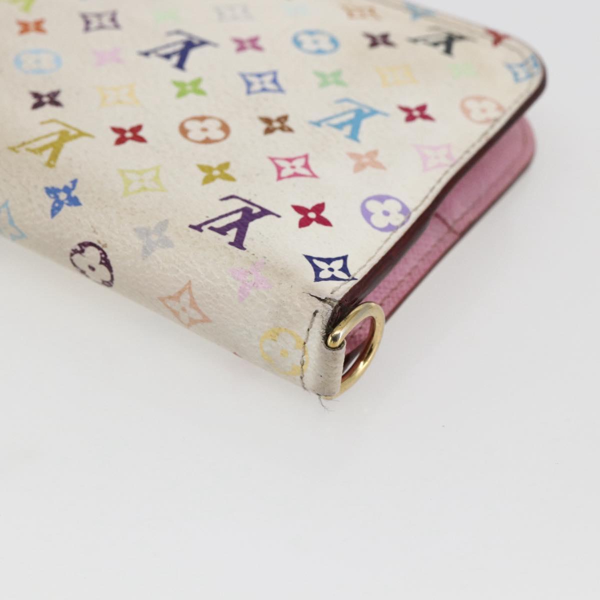 LOUIS VUITTON Multicolor PortefeuilleInsolite Wallet White M93750 LV Auth 169126