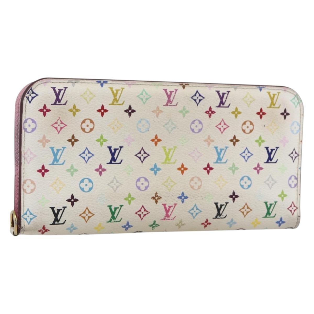 LOUIS VUITTON Multicolor PortefeuilleInsolite Wallet White M93750 LV Auth 169126