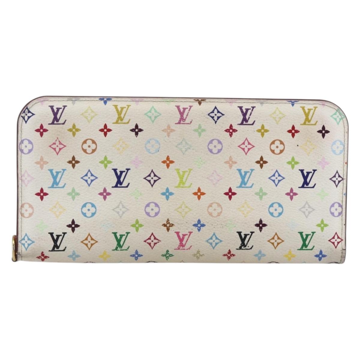 LOUIS VUITTON Multicolor PortefeuilleInsolite Wallet White M93750 LV Auth 169126