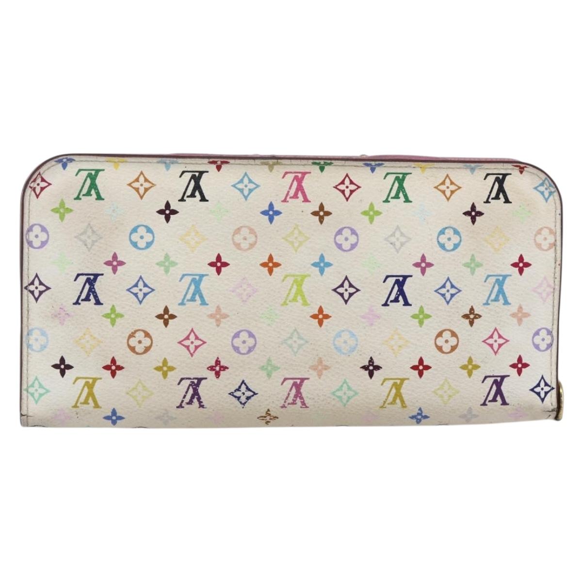 LOUIS VUITTON Multicolor PortefeuilleInsolite Wallet White M93750 LV Auth 169126