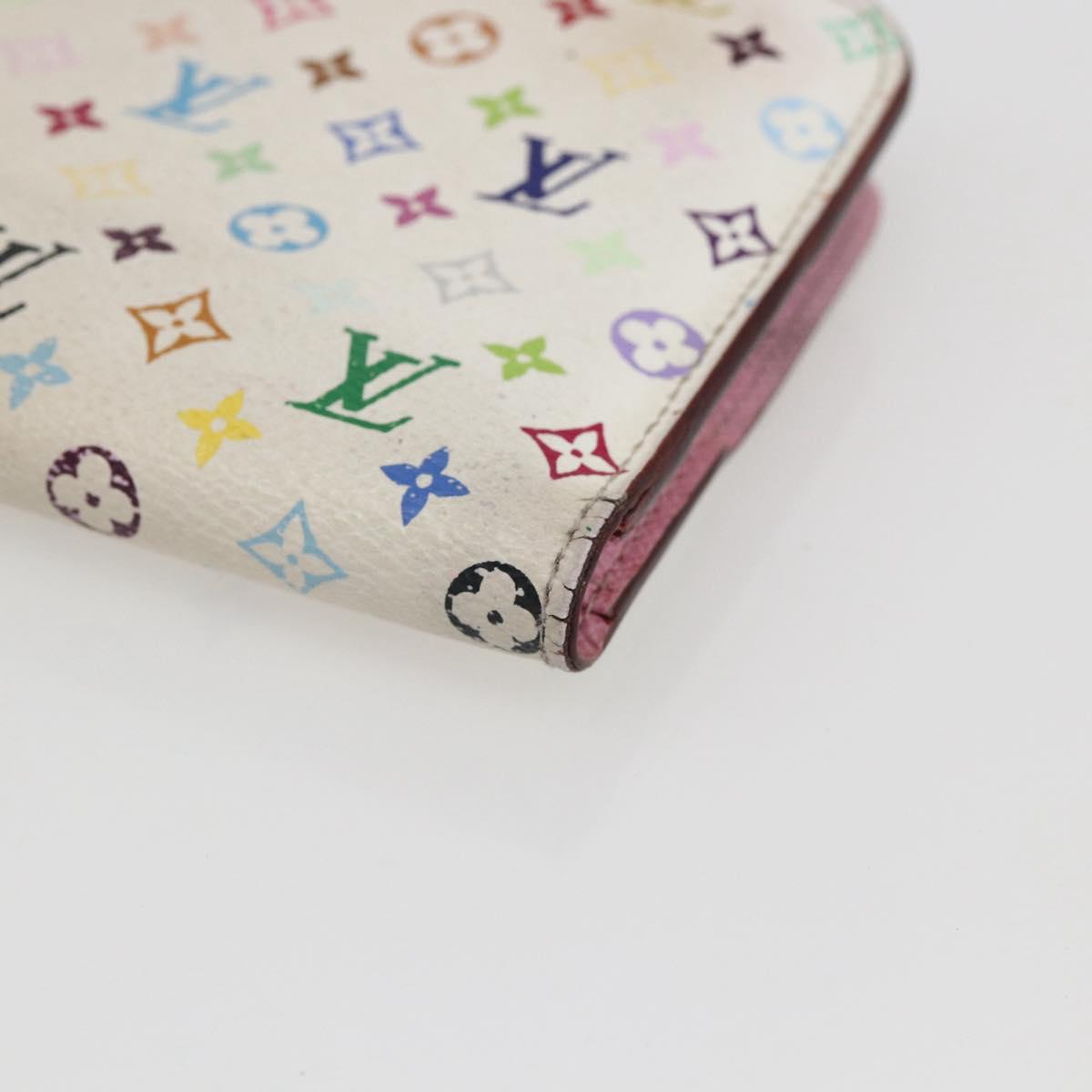 LOUIS VUITTON Multicolor PortefeuilleInsolite Wallet White M93750 LV Auth 169126