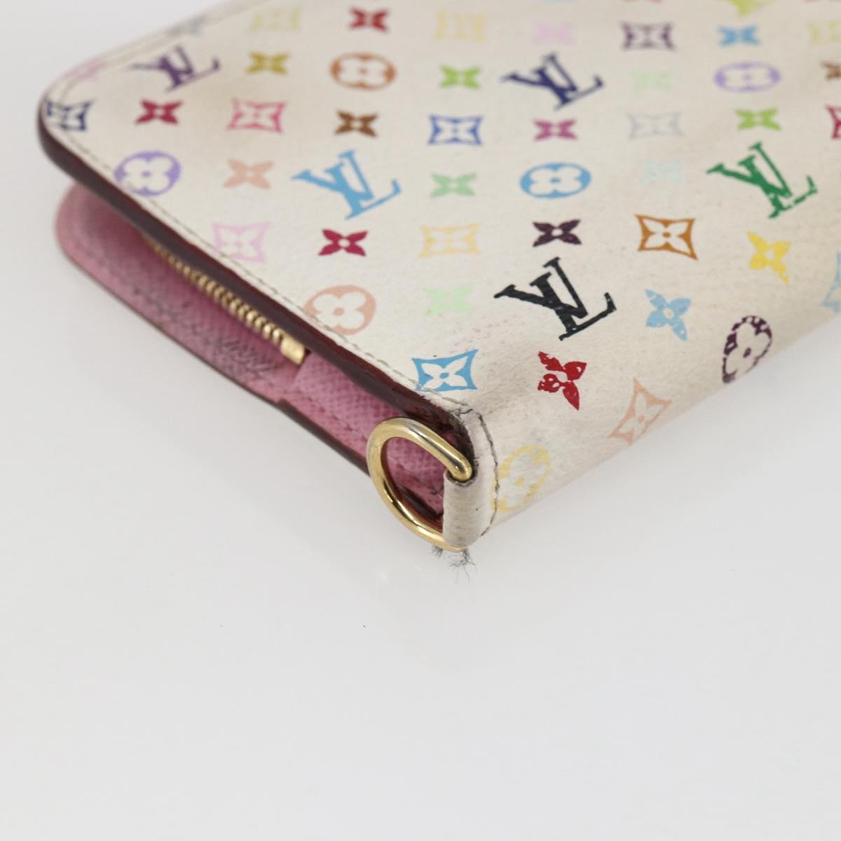 LOUIS VUITTON Multicolor PortefeuilleInsolite Wallet White M93750 LV Auth 169126