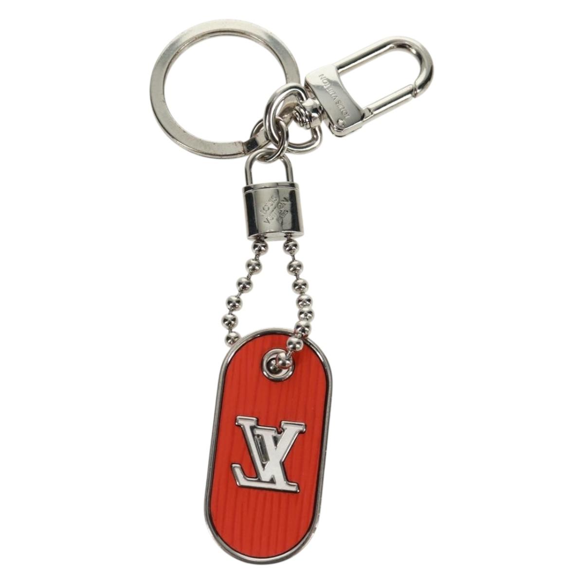 LOUIS VUITTON Porte Cles LV Tab Charm metal Orange M62787 LV Auth 169132V