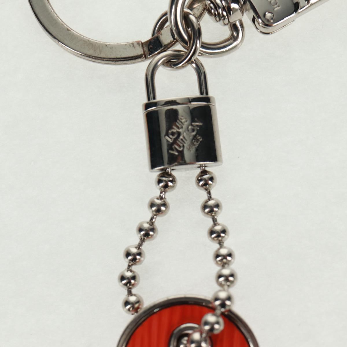 LOUIS VUITTON Porte Cles LV Tab Charm metal Orange M62787 LV Auth 169132V