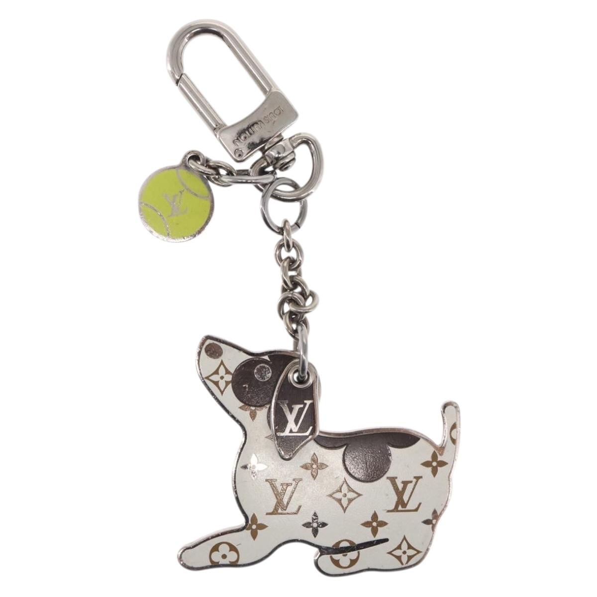 LOUIS VUITTON BijouxSac・LV Dog Key Holder metal Silver M00747 LV Auth 169133