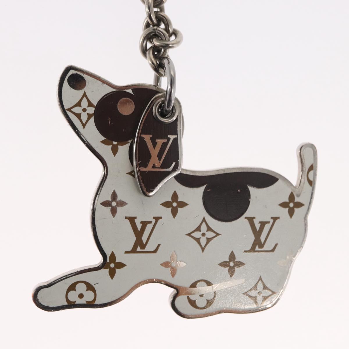 LOUIS VUITTON BijouxSac・LV Dog Key Holder metal Silver M00747 LV Auth 169133