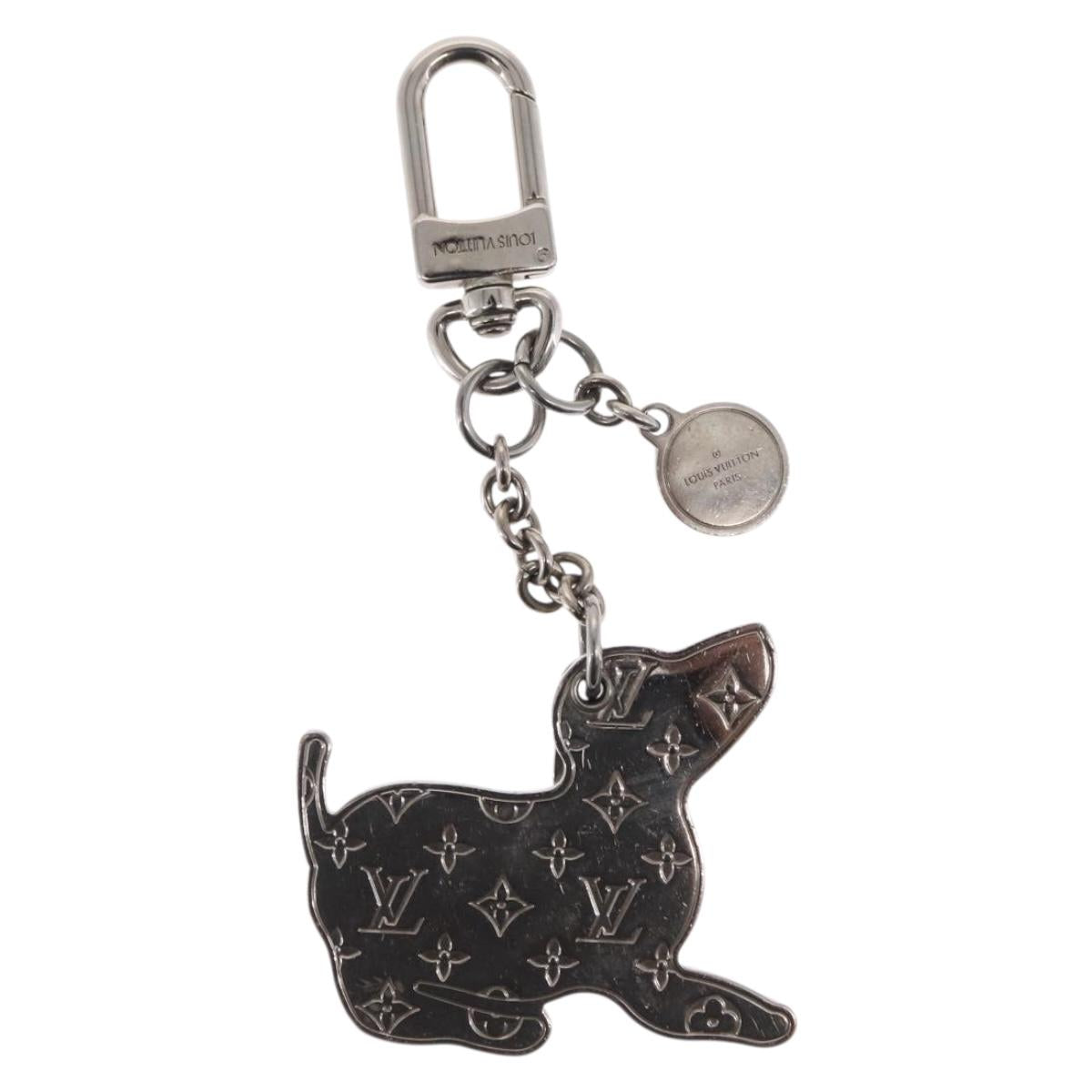 LOUIS VUITTON BijouxSac・LV Dog Key Holder metal Silver M00747 LV Auth 169133