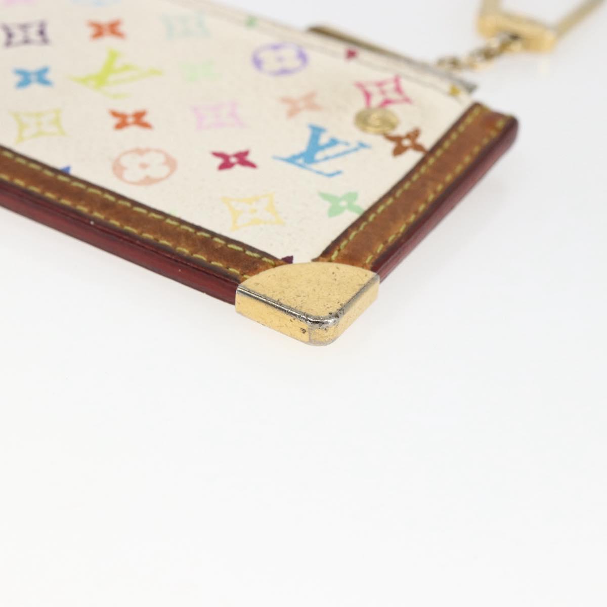 LOUIS VUITTON Monogram Multicolor Pochette Cles Purse White M92655 Auth 169139