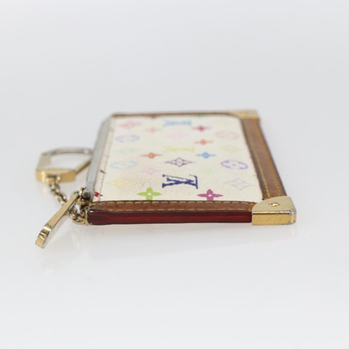 LOUIS VUITTON Monogram Multicolor Pochette Cles Purse White M92655 Auth 169139