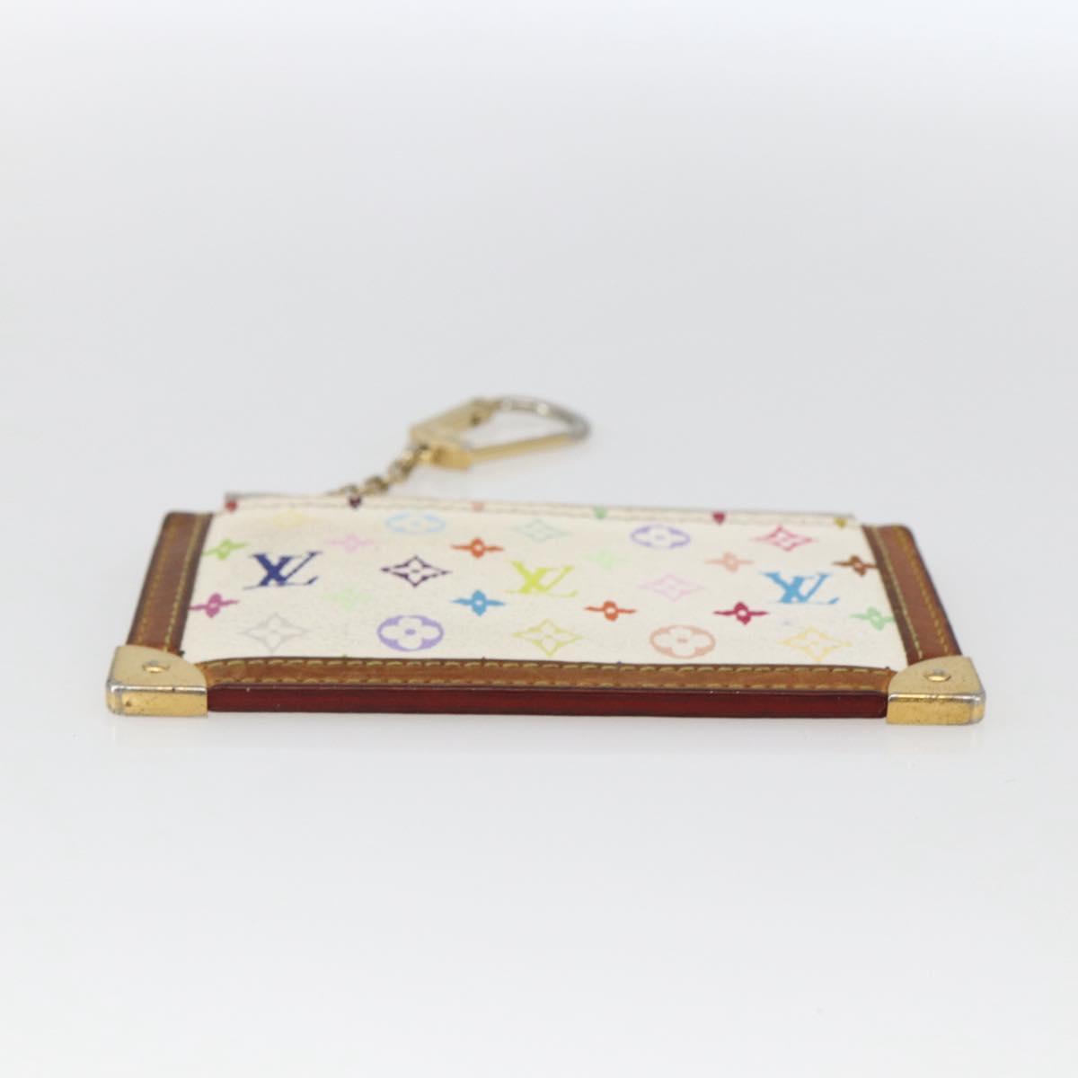 LOUIS VUITTON Monogram Multicolor Pochette Cles Purse White M92655 Auth 169139