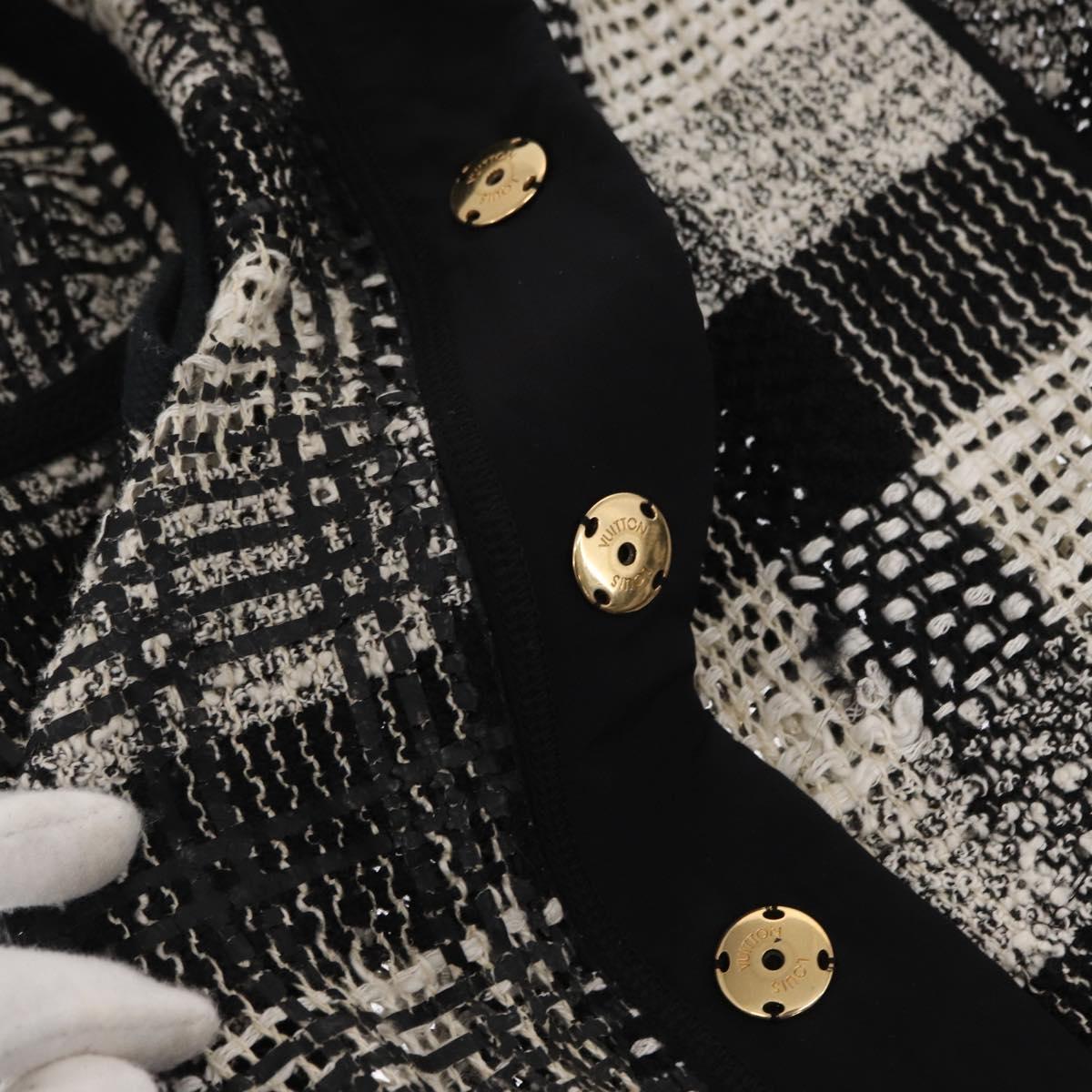 LOUIS VUITTON One Piece Knitted Fabrics Black White LV Auth 169143M