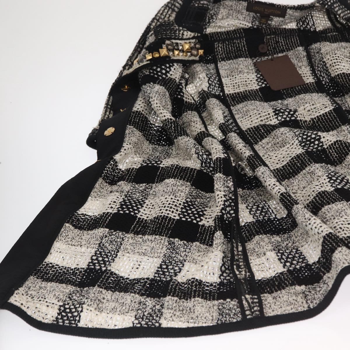 LOUIS VUITTON One Piece Knitted Fabrics Black White LV Auth 169143M