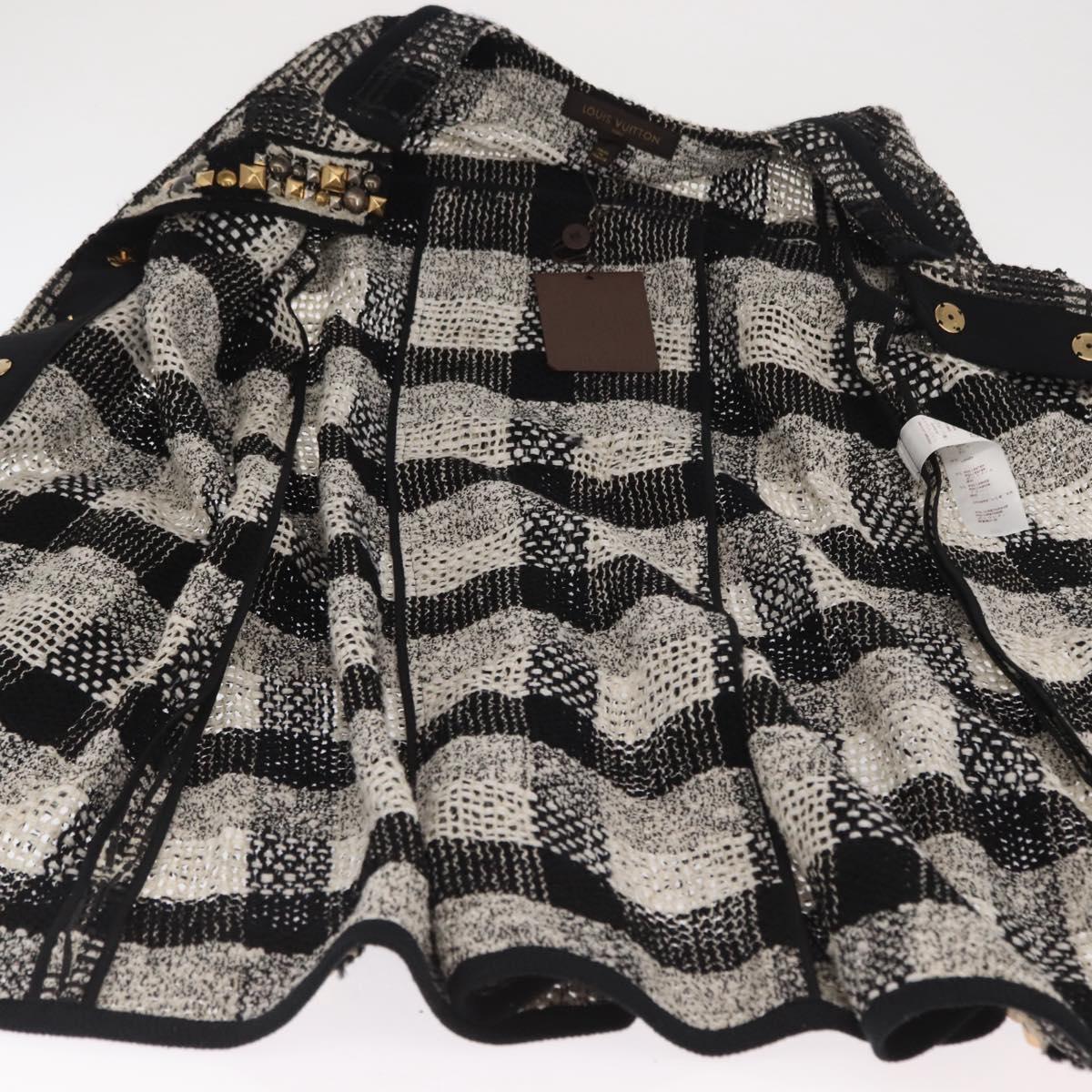 LOUIS VUITTON One Piece Knitted Fabrics Black White LV Auth 169143M