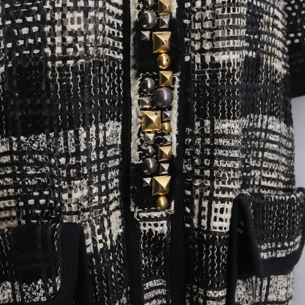 LOUIS VUITTON One Piece Knitted Fabrics Black White LV Auth 169143M