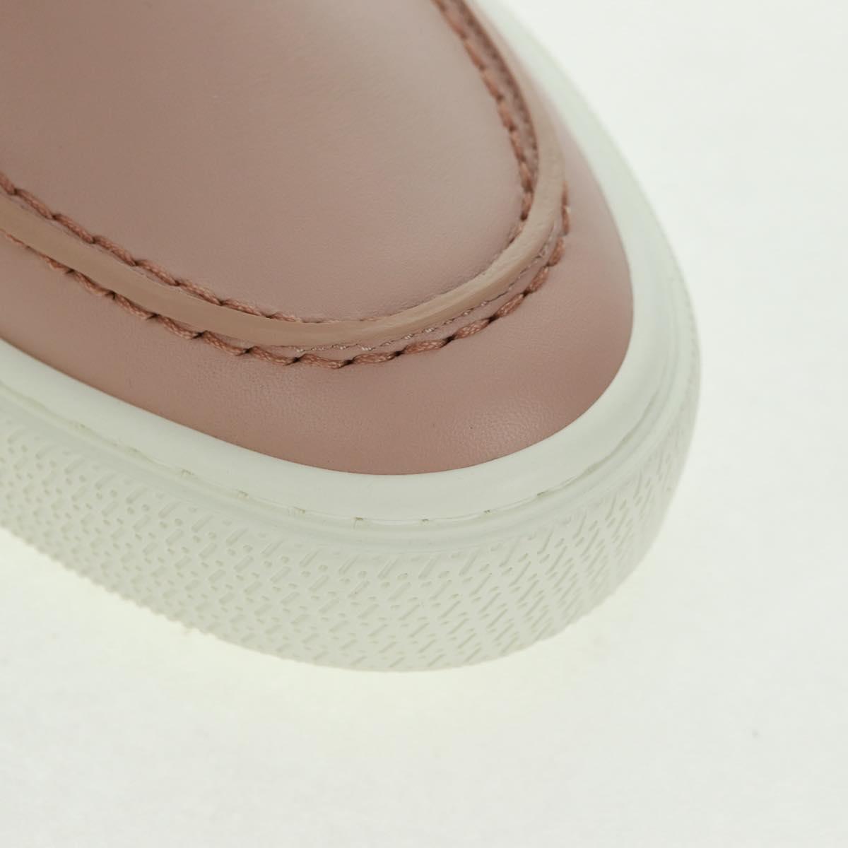 HERMES Game Sneakers Leather Beige Gold Auth 169145SAM