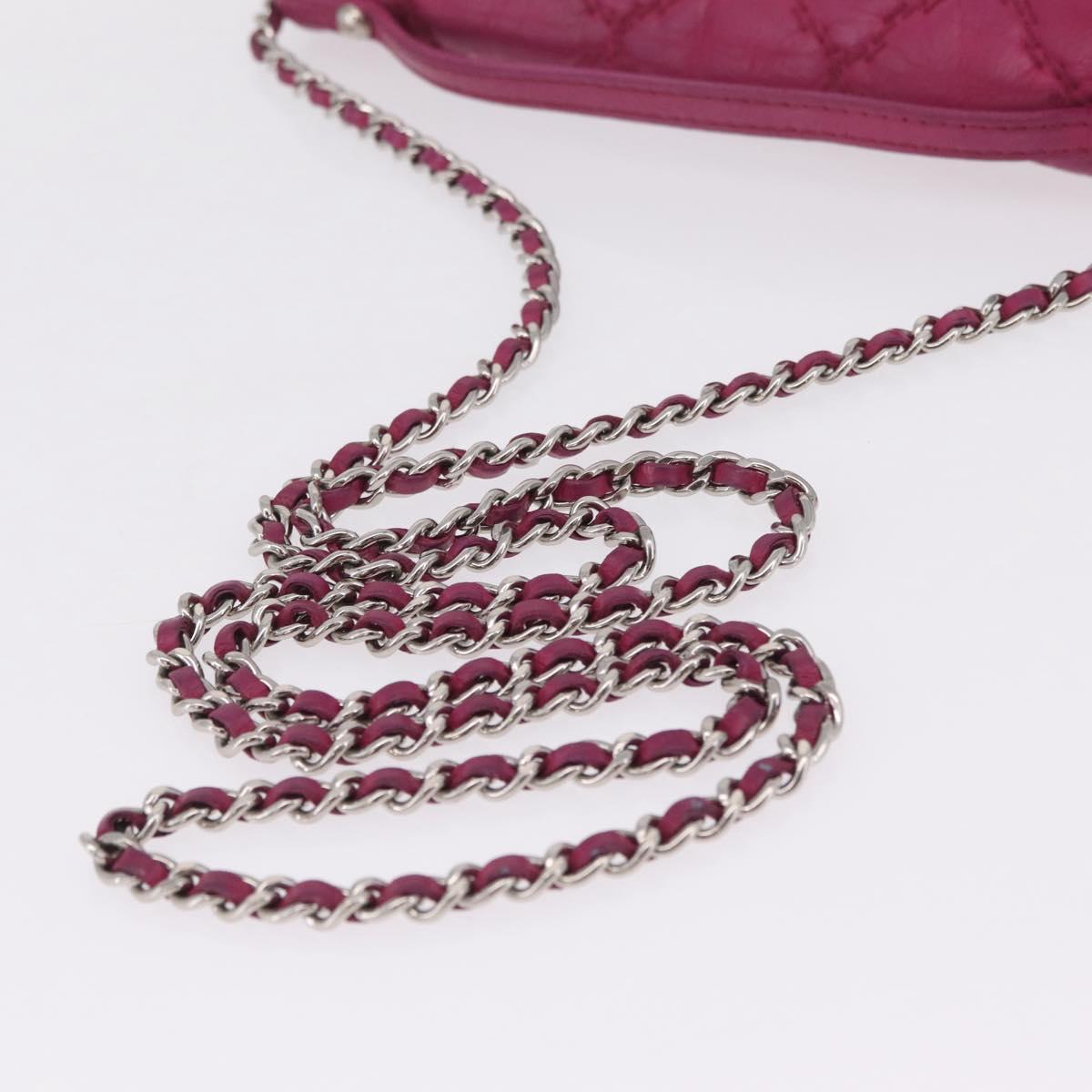 CHANEL Matelasse Ultra Stitch Hampton Chain Leather 2way Pink CC Auth 169161A